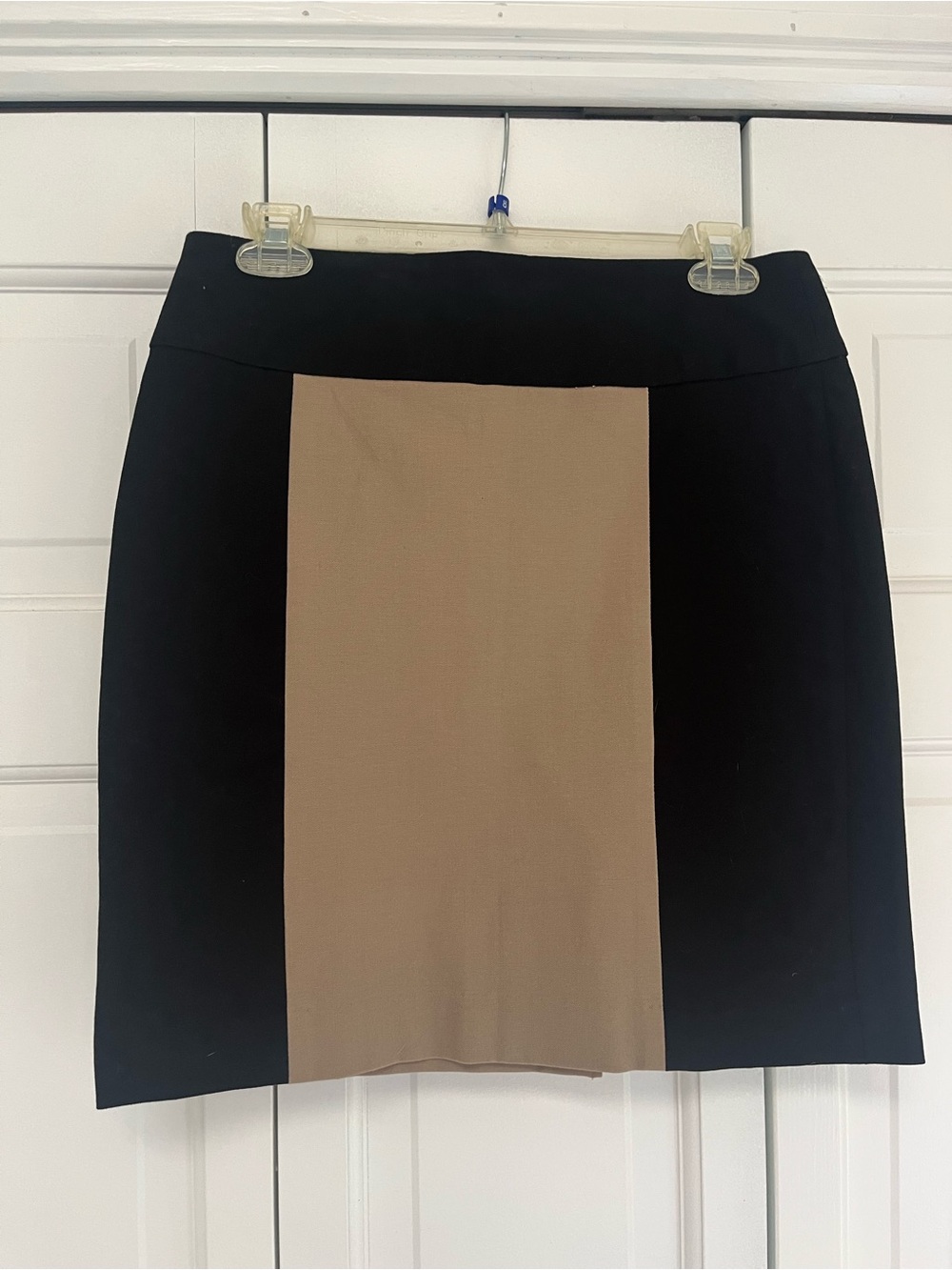Banana Republic Colorblock Pencil Skirt Black Tan Petite 4P